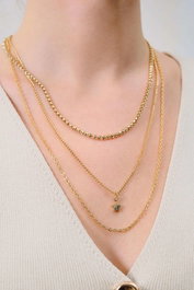 Heliophilia Silver Collar de Piedra de Zirconio en Latón Dorado